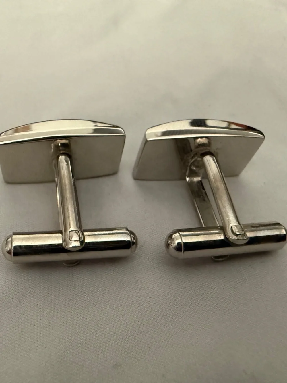 1 Pair of Cufflinks Bachrach Blue Gradient Crystal Rectangular Shape